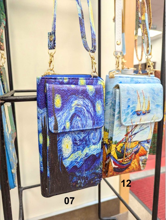 Boat Design Oil Painting Cellphone Bag W Strap